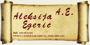 Aleksija Egerić vizit kartica